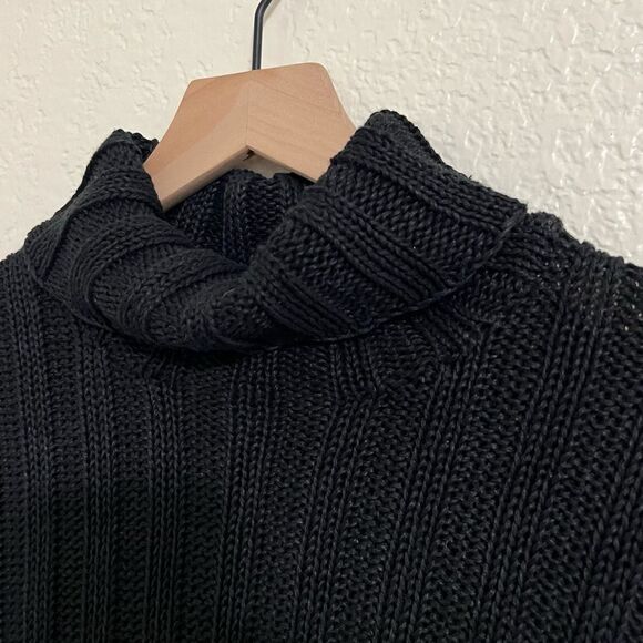 Vintage 90’s Polo Ralph Lauren Linen Ribbed Turtle Neck Sweater Black Size M - Picture 5 of 11